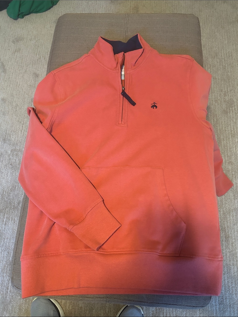Brooks Brothers Coral Quarter-Zip Pullover